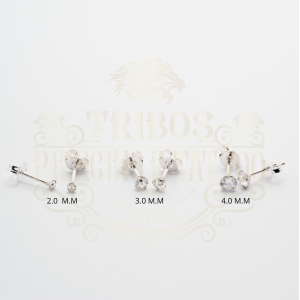 BRINCOS DE PRATA PEDRAS ZIRCÔNIA REDONDA