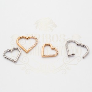 PIERING  CORAÇÃO CRAVEJADO