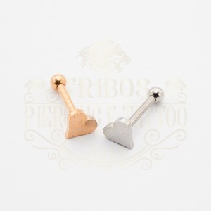 PIERCING BARBEL RETO CORAÇÃO LISO