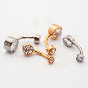 PIERCING UMBIGO QUADRADO TITÂNIO