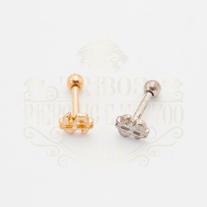 PIERCING BARBELL CIFRÃO BANHADO