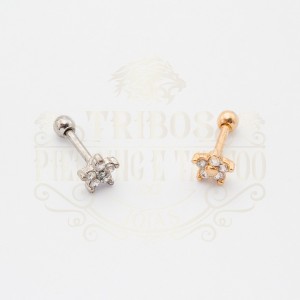 PIERCING BARBELL FLOR BANHADA 5 PEDRAS