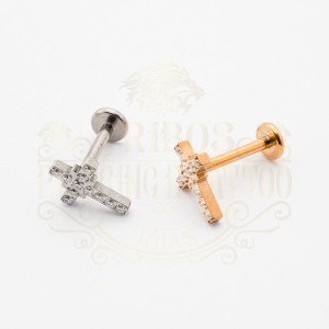 PIERCING LABRET CRUZ CRAVEJADA