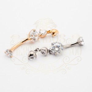 PIERCING UMBIGO PENDURICALHO DUAS GOTAS