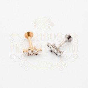 PIERCING LABRET CLUSTER QUATRO PÉTALAS