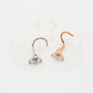 PIERCING  ABA NASAL TRIANGULAR TRÊS PEDRAS
