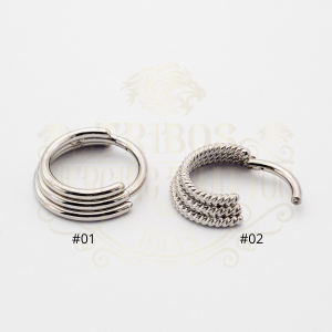 PIERCING ARGOLA CLICKER ESCADINHA LISO E TRANÇADO