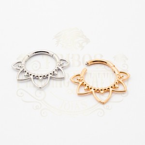 PIERCING ARGOLA CLICKER FLORAL INDIANO