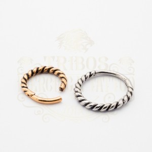 PIRCING ARGOLA CLICKER TRANÇADO COM FIO BLACK