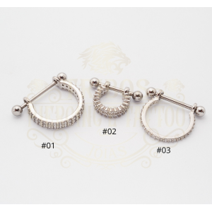 PIERCING ARGOLA D CRAVEJADO BANHADO A PRATA