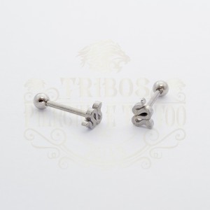 PIERCING BARBELL RETO COBRA LISA AÇO
