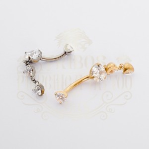PIERCING UMBIGO GOTA CAIDINHO TITÂNIO
